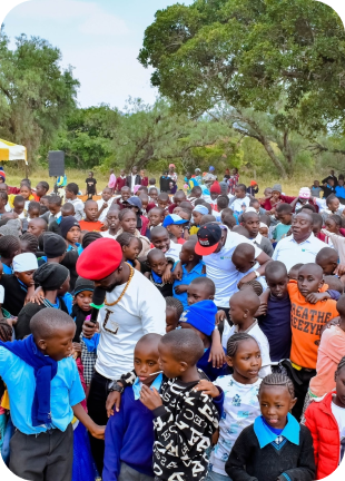 Volunteers and supporters gathered during a community event